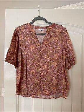 Voy M Floral Button-Front Blouse